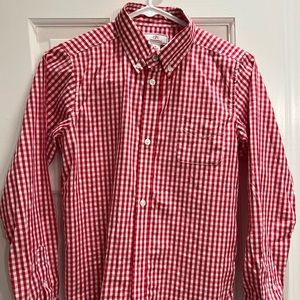 Classic Prep Boy’s Red Gingham Button Down Shirt size 14
